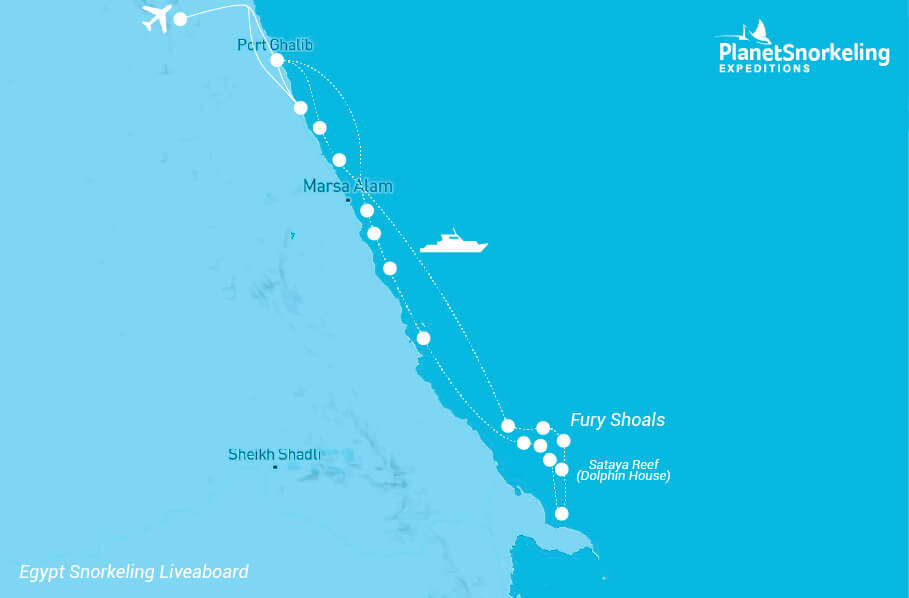 Planet Snorkeling Egypt Liveaboard map