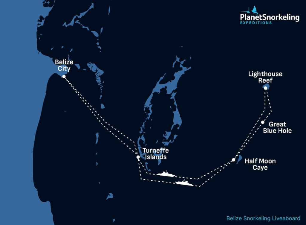 Belize Snorkeling Liveaboard Map