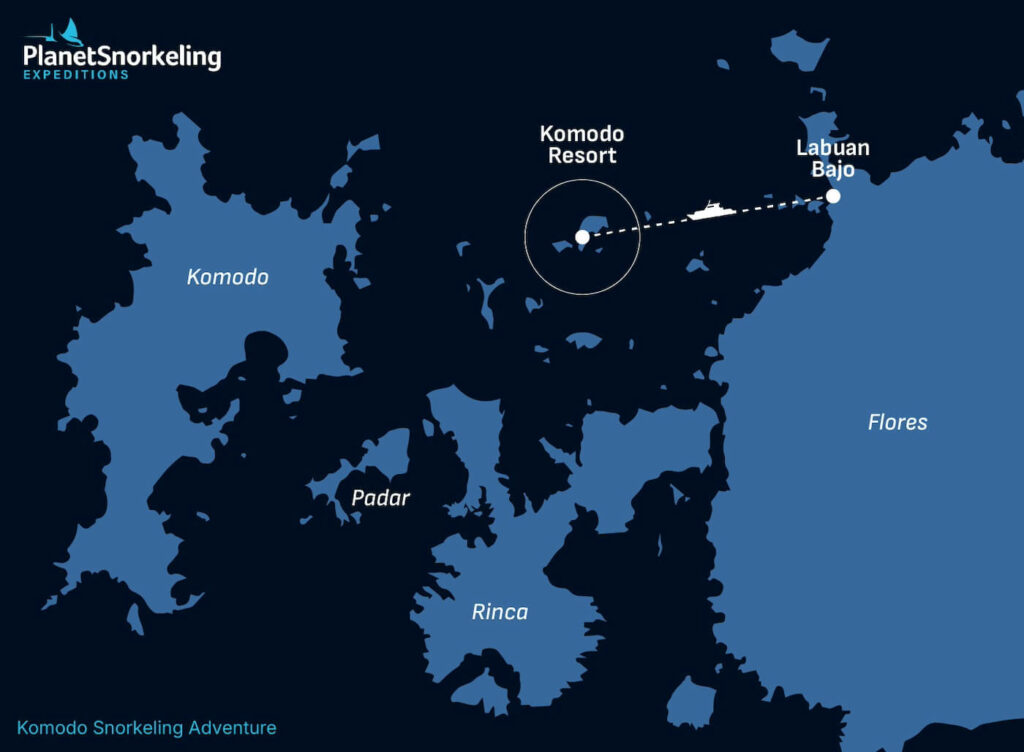 Komodo Snorkeling Adventure Map
