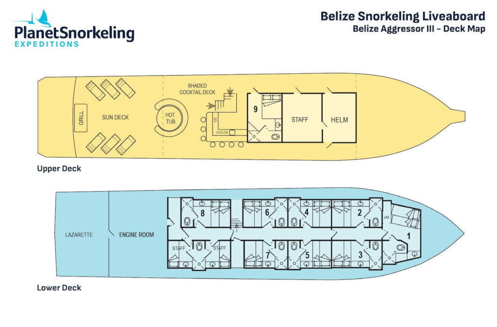 Belize Aggressor III Deck Map Planet Snorkeling