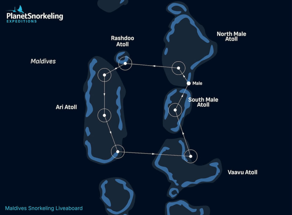 Maldives Snorkeling Liveaboard Map
