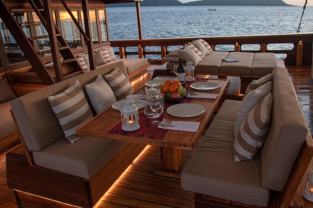 Coralia Liveaboard Outdoor Dining Area
