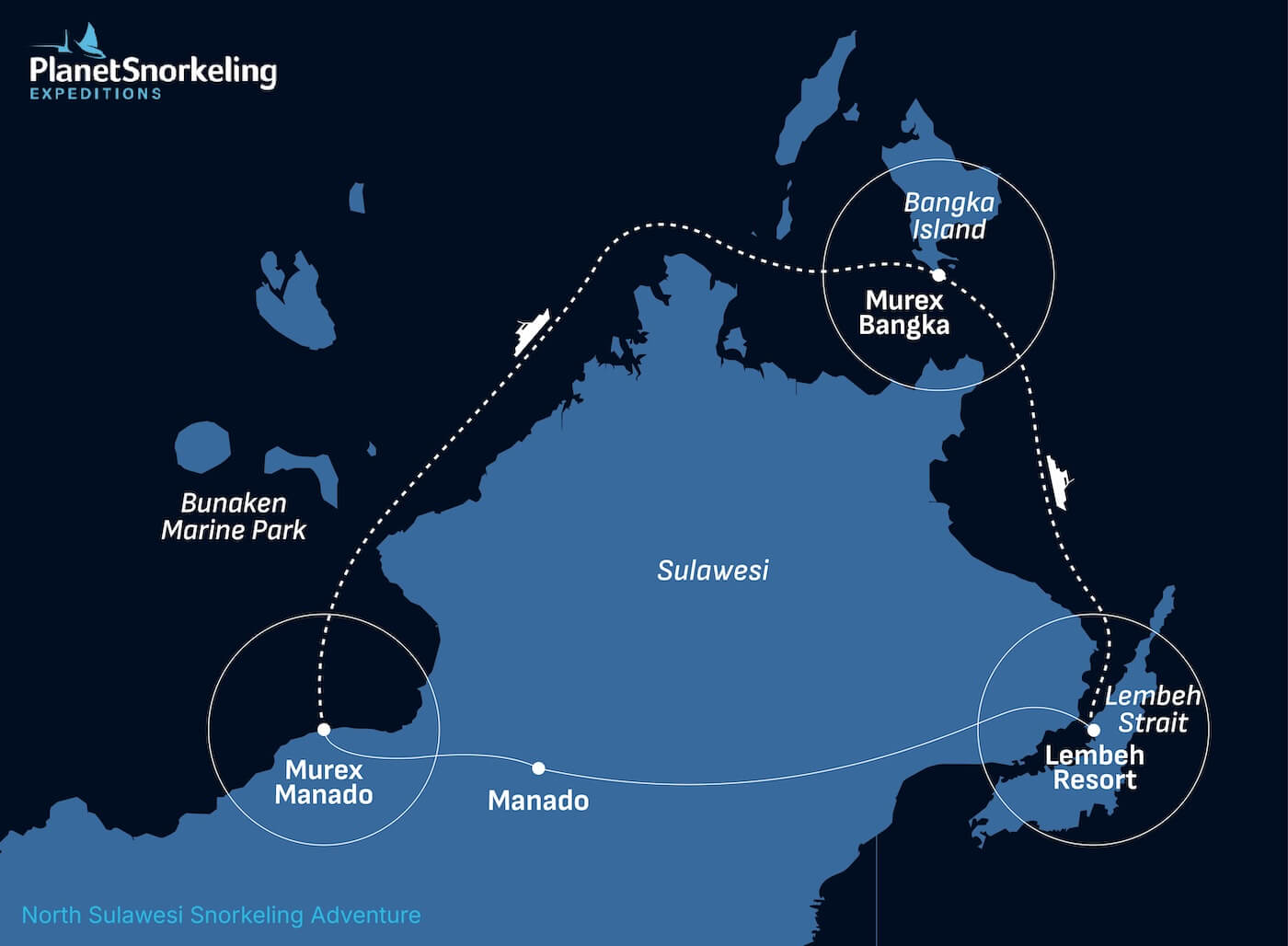 North Sulawesi - Manado, Bangka and Lembeh snorkel map